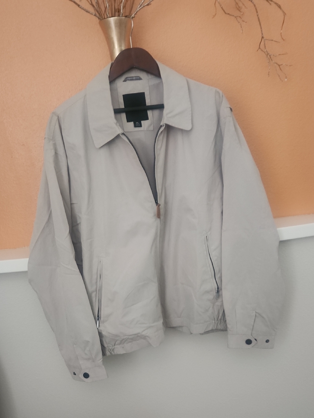 London Fog Light Beige Men's Zip-Front Jacket